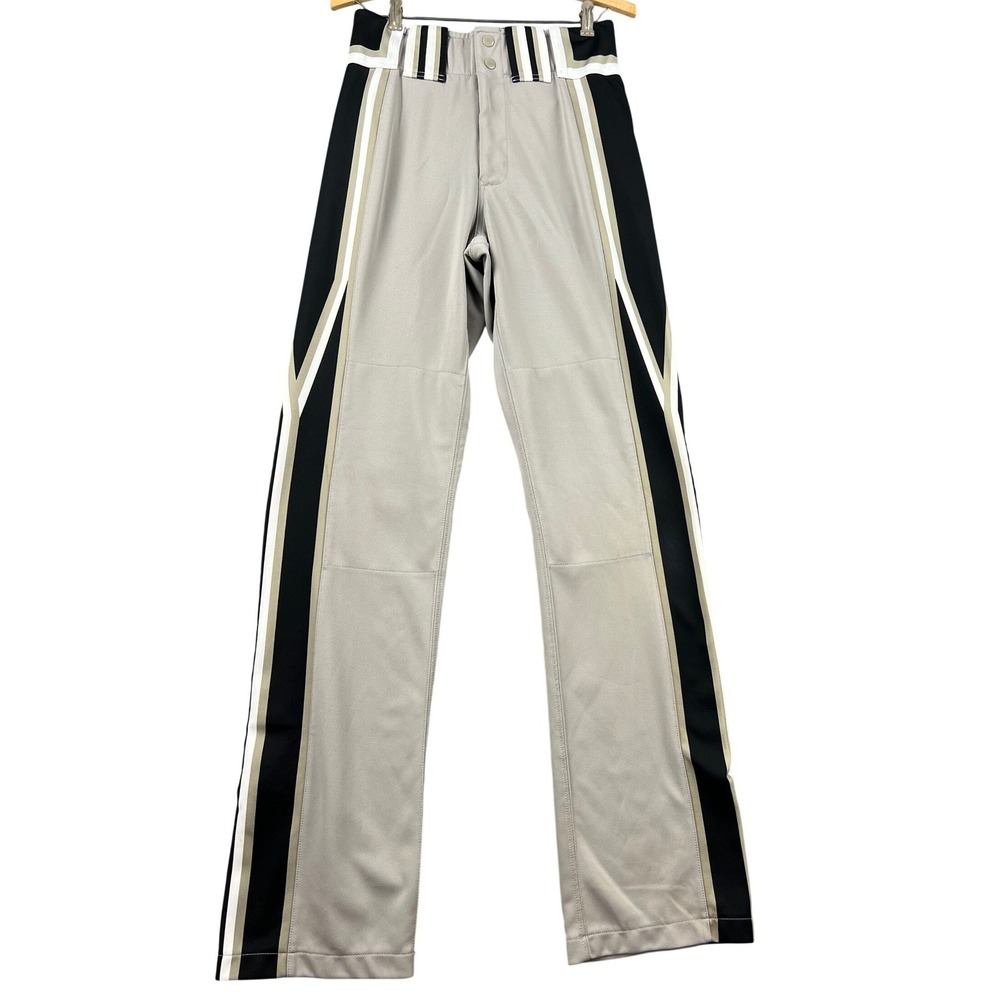 Boombah Baseball Pants Mens 28 Grey Black White Good Striped Athletic Uniform